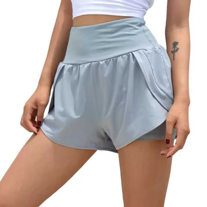 Pantalones cortos de Yoga de melocotón móvil para mujer, pantalones cortos de Fitness de secado rápido de doble capa, APO - 1