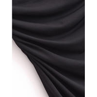 Vestido largo asimétrico sin mangas con dobladillo fruncido lateral para mujer de High Street, negro, sexy, maxi. - details 14