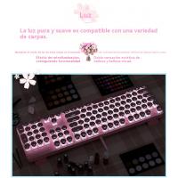 Real teclado mecánico eje verde niñas Netflix chica corazón polvo azul teclas redondas gaming punk - details 17