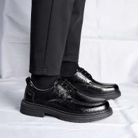 Nuevos zapatos formales informales de suela gruesa cómodos con cordones, vestido de oficina, zapatos de cuero de Pu para hombres - details 1