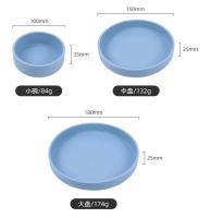 Plato de cena redondo de silicona para exteriores de estilo nórdico de 15cm, juego de calidad alimentaria, horno microondas, bandeja para hornear calentable, cuenco de alimentación para mascotas - details 11