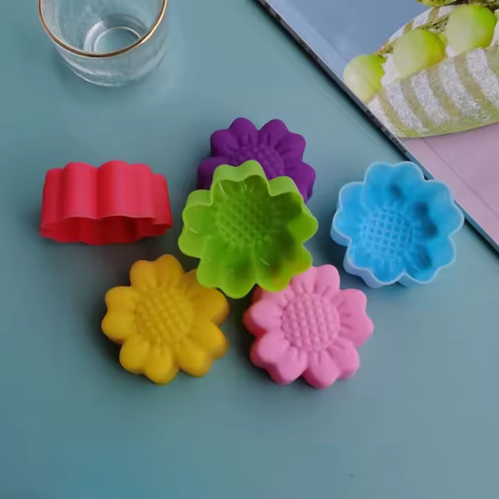 Molde de silicona para pastel de flores, Mini moldes de jabón DIY resistentes al calor, molde de hielo reutilizable, nuevo, 5cm - 1