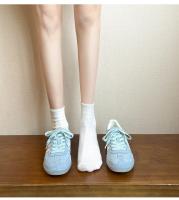 Nuevo verano océano azul suela suave cómodo con cordones de fondo plano estudiante universitario deportes y zapatos de ocio - details 7