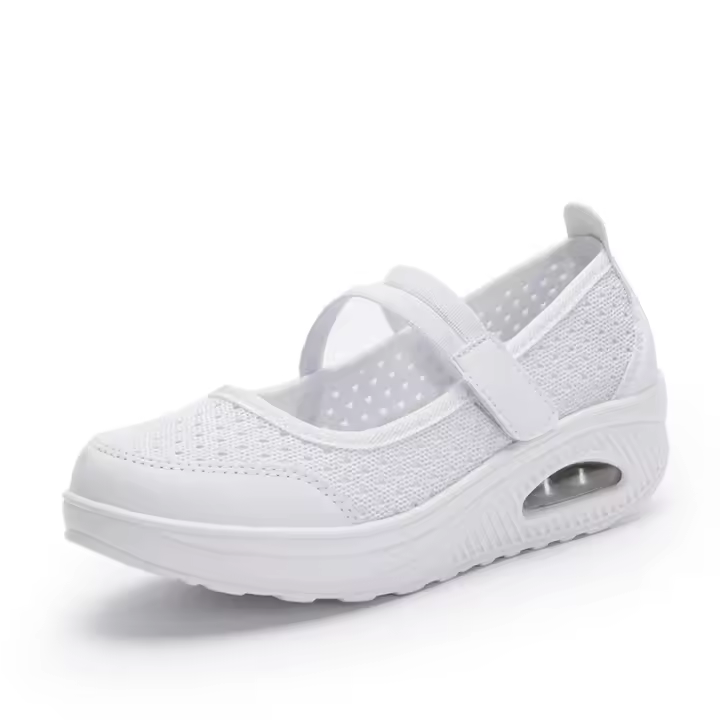 Zapatos para caminar de mujer con cordones informales en forma de cuña y cojines de aire transpirables f - 1