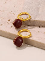Pendientes de lustrous para las mujeres,316L pendientes colgantes de Maple inoxidable - details 12