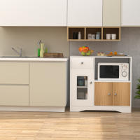 Rcynview Buffet de cocina - marca - muebles con microondas y estante de cajón - marrón - adulto - details 1