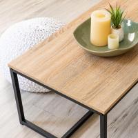 Mesa de Balcón Baja de Sofá Natural y Negro 100x36x50 CM Ideal para Salón, Comedor, Oficina - details 3
