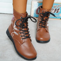 Botas cortas de cuero bordadas para mujer, zapatos planos al tobillo, deportivos, de mezclilla, estilo Chelsea, a la moda, invierno, 2023 - details 30