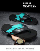 Chanclas antideslizantes de moda para hombre, personalizadas, zapatillas de playa para hombre, suaves, que no se pegan al pie, para usar zapatillas frescas. - details 3