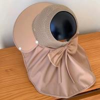 Sombrero de protección solar de ala grande, puede atar cola de caballo, cubierta superior de sombrero, protección facial, cuello, sombrero de sol para mujer, viaje de verano, sombrero de cubo transpirable - details 5