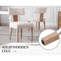 2 Sillas de Comedor de Lino, Sillas de Cocina con Patas de Madera, Sillas de Restaurante Clásicas, Sillas de Salón Tapizadas con Respaldo - details 4