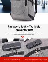 Mochila con contraseña de gran capacidad para hombre, mochila para ordenador de 15,6 pulgadas, se puede conectar a la interfaz USB para cargar - details 9