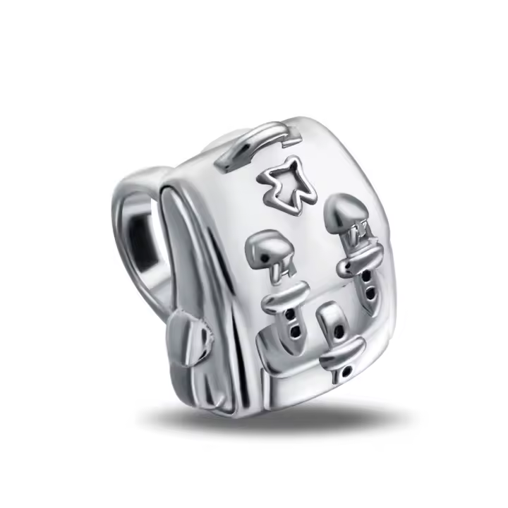 Serie de Viaje de Plata Esterlina 925 Abalorios para Hacer Joyas Mochilas Escolares - 1