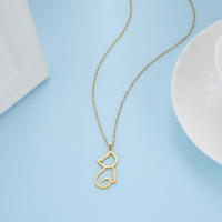 Collar Colgante De Gato Lindo Skyrim Para Mujeres Y Niñas Cadena De Metal Inoxidable Moda Joyería Regalo Amigo Color Frío - details 9