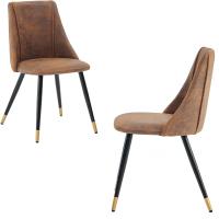 Juego de 2 Sillas de Comedor Vintage Sillón Tapizado en Gamuza con Patas Metálicas para Cocina Salón - details 7