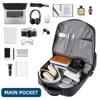 Mochila de negocios de gran capacidad para hombres, bolsas multifuncionales para computadora, mochilas impermeables para computadora portátil con carga USB - details 7