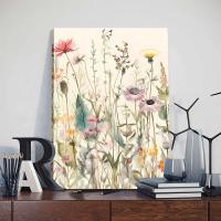 Pintura en Lienzo Boho de Flores Salvajes con Marco JUBEER Decoración Artística para Dormitorio y Hogar Material de Lienzo - details 5