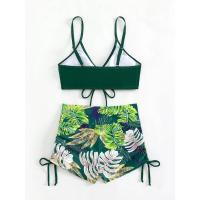 2025 Bikini traje de baño con cordón mujeres pantalones cortos de cintura alta traje de baño femenino acolchado traje de baño natación ropa de playa verano - details 49