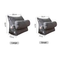 Cojín de Soporte Lumbar Triangular para Lectura con Cojín de Cabeza de Peluche Alivio del Dolor para Sofá Cama Silla Cojín de Cintura - details 0