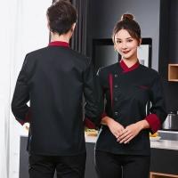 Chaqueta de Chef de restaurante de manga larga corta para Hotel, cafetería, Ropa de Trabajo de cocina, abrigo de chef de panadería, Tops, uniforme de Chef de comida rápida para hombres - details 18