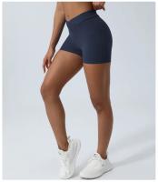 Pantalones cortos deportivos para mujeres con cintura cruzada y levantamiento de glúteos ideal para yoga y fitness tipo Triad Pantalones de gimnasio para correr al aire libre material de nylon temporada aplicable de primavera hasta verano - details 15