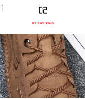 Zapatos informales para hombre, zapatos antideslizantes transpirables de cuero Unisex para caminar, zapatos cosidos a mano para mujer - details 2