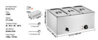 Calentador de alimentos comercial SucceBuy: acero inoxidable, temperatura ajustable - details 7
