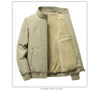 Chaquetas acolchadas cálidas para hombre, abrigos de negocios de lana gruesa con cuello levantado, ropa de otoño e invierno - details 6