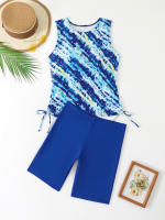 Conjunto de Tankini de Tie Dye 2025 Traje de Baño de Cintura Alta para Mujeres - details 3