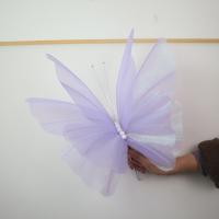 Nuevo Mariposa Artificial de 30/50cm, gasa gigante para exteriores, mariposa falsa, hilo de seda 3D, accesorios de fotografía de mariposa - details 7