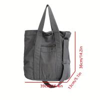 Bolso bandolera de estilo japonés retro para hombre - Bolso de hombro versátil e informal para viajeros en color sólido - details 0
