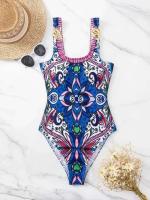 Traje de baño retro sexy y de moda 2025 con estampado push up y traje de baño de una pieza, corte de bikini de aguas termales para mujer - details 13