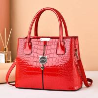 Bolso de cuero brillante, moderno y elegante, con patrón de piedra, bandolera de hombro de gran capacidad para mujer, mochila de lujo de alta gama - details 2