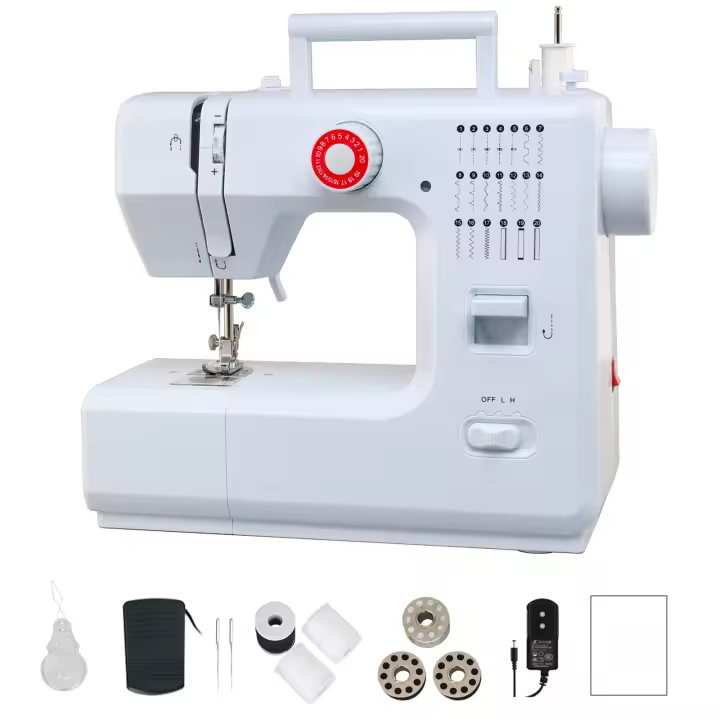 Mini máquina de coser eléctrica multifuncional para el hogar, 20 puntadas, con Pedal - 1