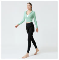 Chaquetas deportivas para mujer Tops con capucha de yoga con cremallera - details 15