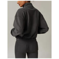 Chaqueta de lana Chaqueta con cremallera para mujer Chaqueta informal suave y cómoda de invierno suave y cálida Ropa para exteriores con cuello alto - details 8