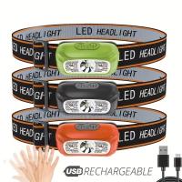 Faro LED con Sensor de movimiento, luz de cabeza de brillo ajustable, recargable por USB - details 5