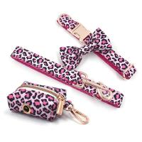Arnés perro leopardo rosa perros niñas, Collar mascotas grabado nombre personalizado y hebillas Metal seguridad, conjunto de - details 14