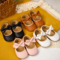Nuevos zapatos Retro para caminar para bebé recién nacido, zapatos de princesa con lazo de Color sólido para primavera y otoño, parte inferior de goma suave antideslizante, informales para bebé - details 0
