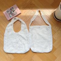Bolso de hombro de encaje bordado con agujeros, bolso de mano tejido de gran capacidad para mujer, bolso cruzado ligero bohemio - details 4