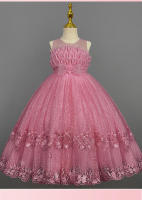 Vestido de Princesa Formal para Niña, con Flores, Largo y Abullonado, para Presentadora, Espectáculo de Piano, Ropa Infantil - details 14