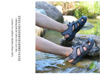 Sandalias de cuero de verano para hombre, zapatos de playa transpirables, cómodas sandalias suaves para caminar y senderismo, sandalias atléticas antideslizantes para exteriores - details 15