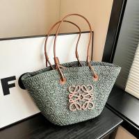Bolso de paja Bolso de gran capacidad Bolso de mano tejido a mano Bolso de Playa para Mujer (1 Unidad, beige) - details 1