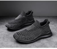 Zapatos para correr para hombre, zapatillas de deporte con calcetines tejidos, zapatos planos sin cordones para primavera y verano, mocasines de talla grande para hombre, zapatos planos deportivos de tenis - details 12