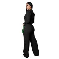 Ropa de mujer europea y americana línea personalizada empalme mono deportivo de manga larga - details 6