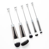 Personalidad DIY mango de metal con cuentas maquillaje cepillos 5 piezas en un conjunto - details 5