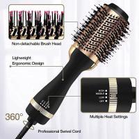 Cepillo secador de pelo cepillo secador de pelo en uno, secador de pelo 4 en 1 y voluminizador estilizador con cepillo de aire caliente antifrizz de iones negativos, alisador de pelo cepillo rizador herramienta profesional para el cabello - details 1