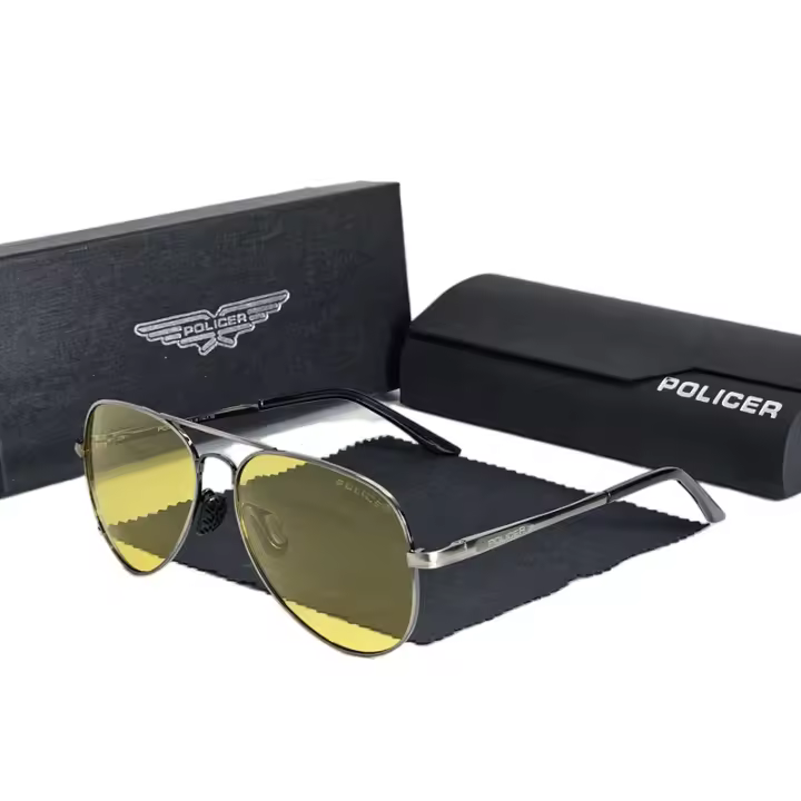 2025 POLICER Gafas de Sol Pilot para Hombre UV400 Polarizadas, Regalo Familiar para Viajes y Piscina, Diseño Retro Italiano 191 - 1