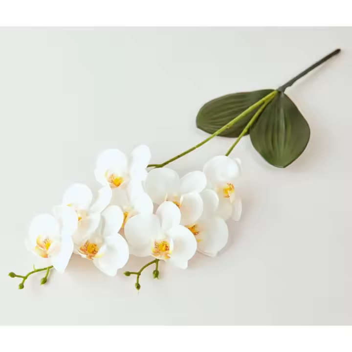 Orquídea mariposa Artificial 3D, 2 tenedores, 45cm, flor de simulación de tacto Real, forro interior de alambre de hierro, flor de seda de 9 cabezas, decoración del hogar - 1