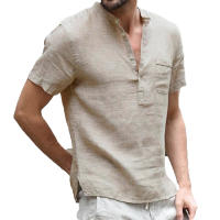 Camisas de lino con botones para hombre, camisa informal de manga corta para playa, hawaiana, para vacaciones, talla S-5XL - details 7